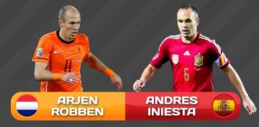 Ka Jing kynmaw ia u Andres iniesta bad ia u Arjen robben World Cup Final 2010