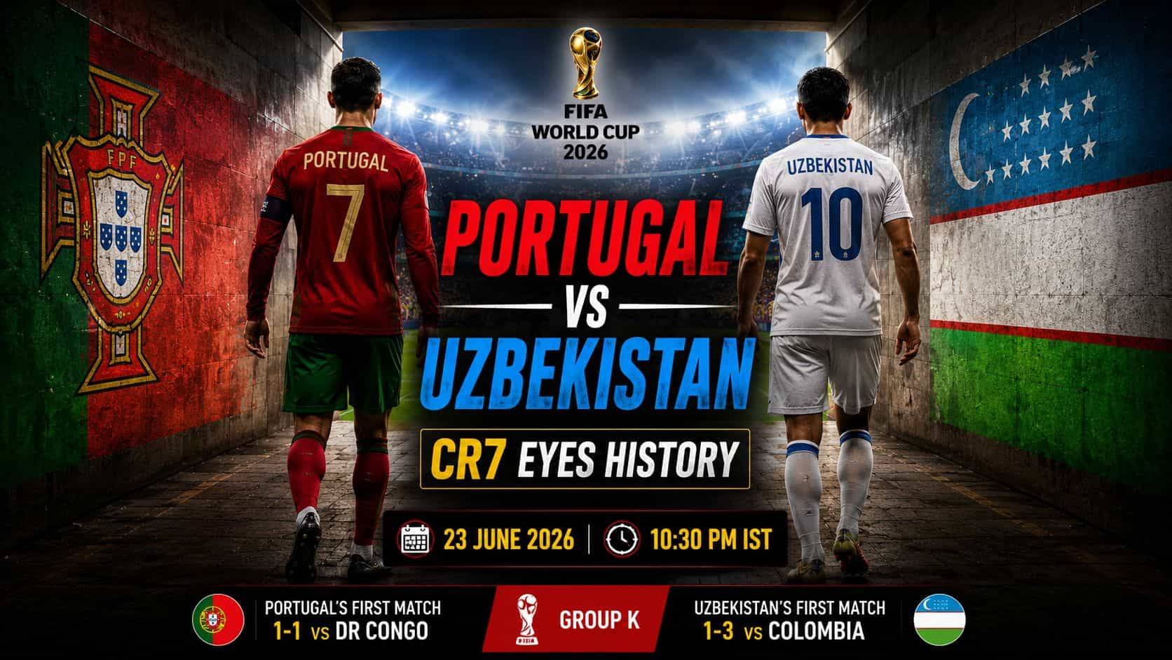 Direct link ban ioh peit ia ki jingia lehkai hapdeng ka Portugal vs Uzbekistan bad lashai jingia lehkai